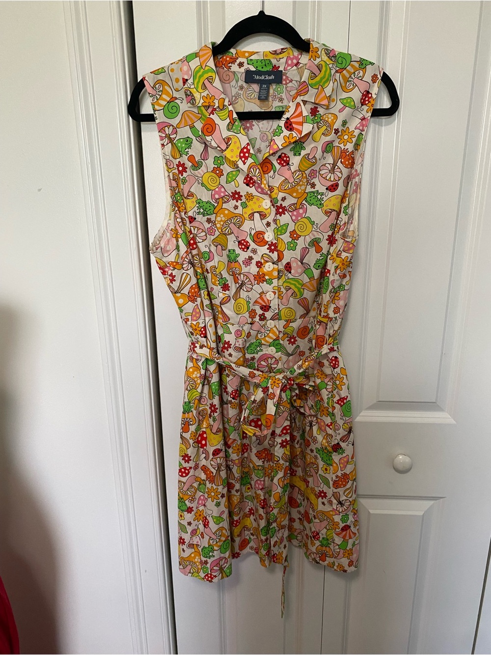 ModCloth Multicolor Mushroom Sleeveless Dress - Picture 2 of 8